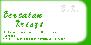 bertalan kriszt business card